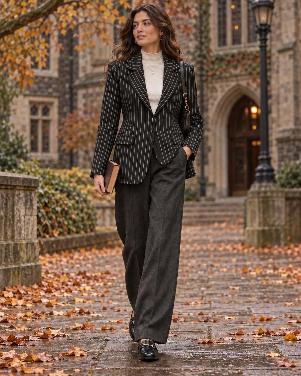 Naked Wardrobe Black White Pinstripe Tailored Blazer Stretch Officecore Size S